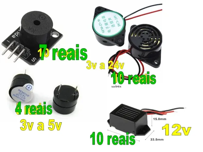 arduino Buzzer 3v a 12v Alarme De Alto Decibel 95db