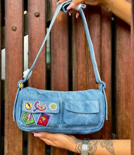 Bolsa baguete jeans farm