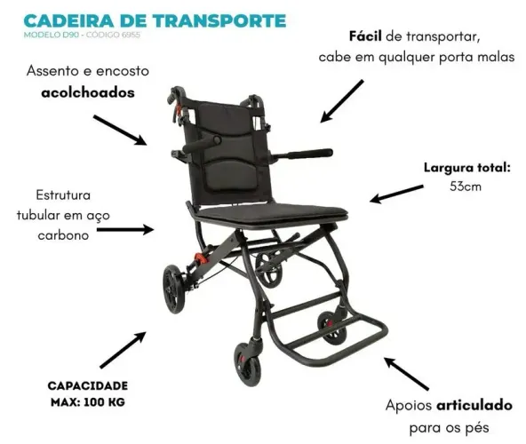 Cadeira de Transporte Dellamed nova
