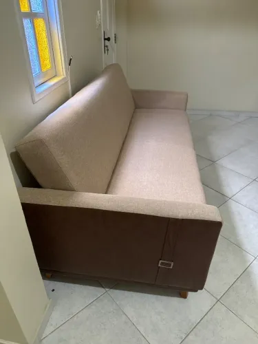 Sofá cama bege novo