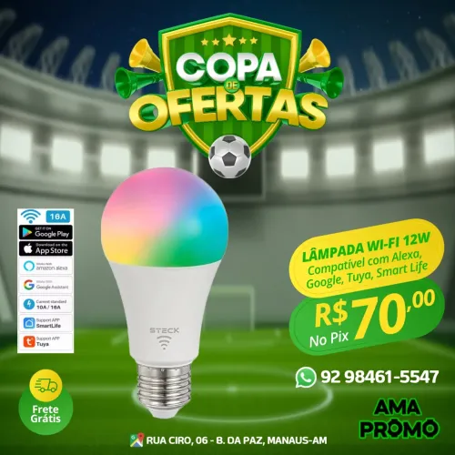 LÂMPADA INTELIGENTE LED WIFI STECK 12W