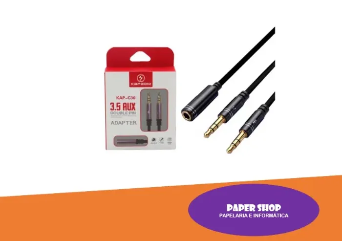 Adaptador de Headset P3 Fêmea x P2 Macho