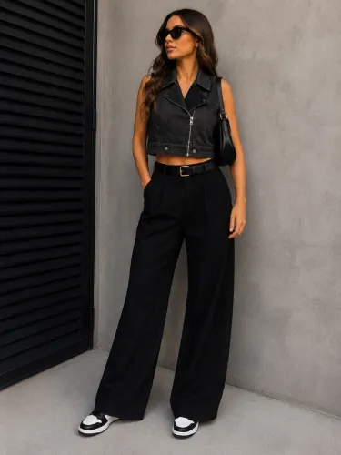 Colete jeans preto
