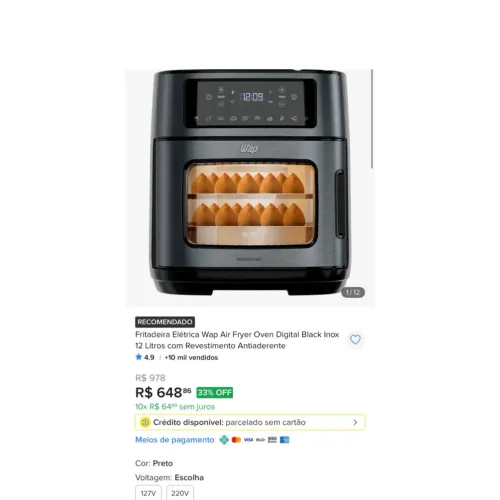 Air fryer 12 litros