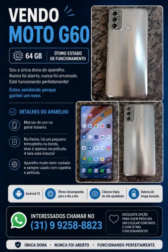 Vendo moto g 60, aceito proposta decente ,550,00
