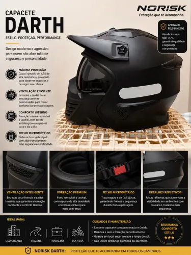 Capacete Norisk Darth - Tamanho 60 - Usado