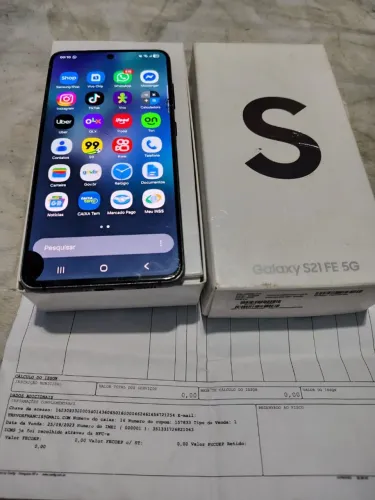 Samsung S21 FE 128gb RAM COMPLETO com NOTA FISCAL, caixa e carregador turbo original.