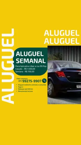 Aluguel de Veículo - Uber - 99 Pop