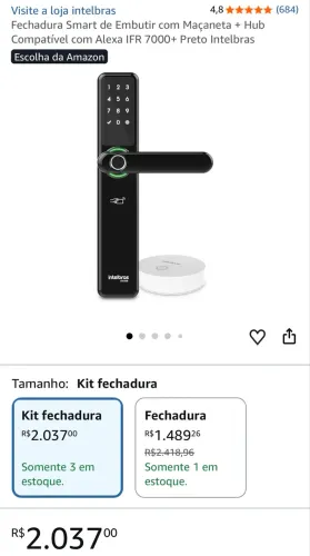 Fechadura inteligente Intelbras IRF7000+