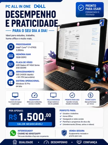 PC all in one da Dell i7 4° geração
