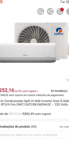 Troca se um ar condicionado free de 12 mil BTUs por um de 18 mil BTU com torna