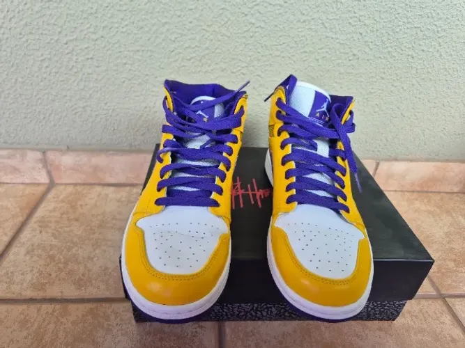 tênis air jordan 1 mid "lakers" kobe bryant raríssimo ORIGINALÍSSIMO
