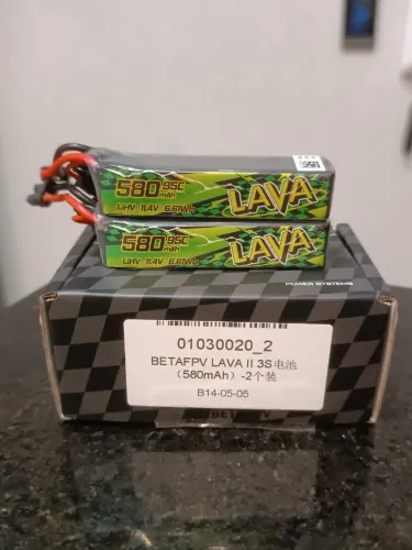 Bateria 3s LAVA II 580 mah LiHV *não LiPO* (Pavo20 pro e outros) pack com duas unidades