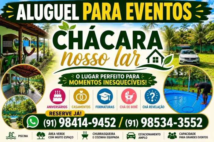 Alugamos para eventos e finais de semana