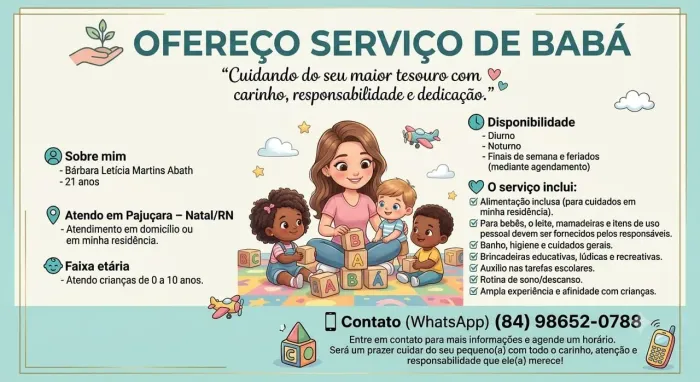 OFEREÇO serviço de babá