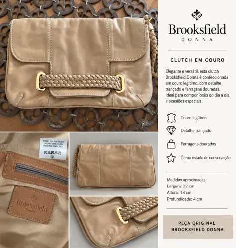 Clutch Brooksfield Donna em Couro
