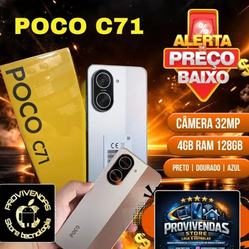 POCO C71 Novo, Desempenho Rápido, Bateria Duradoura, Tela Grande e Ótimo Preço!