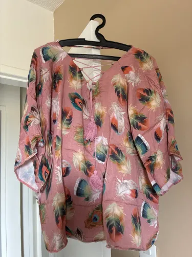 Camisa estampa pena viscose