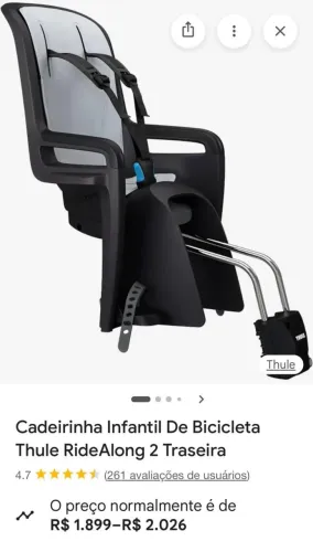 Cadeirinha infantil de bicicleta Thule Ride Along Traseira
