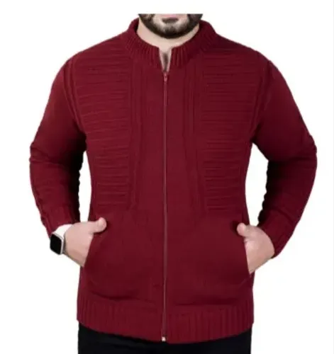 Suéter Masculino vermelho + Gorro e Cachecol