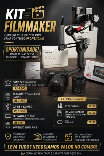 KIT FILMMAKER COMPLETO OPORTUNIDADE