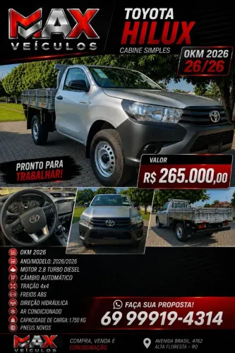 Toyota Hilux Chassi 4X4 2.8 TDI Diesel Aut. 2026