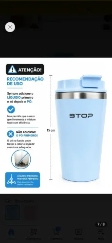Copo caneca mixer recarregável