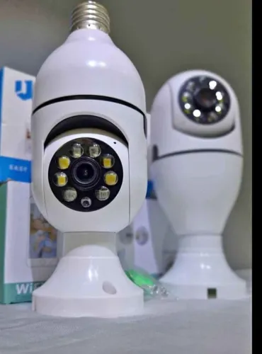 Camera Ip Segurança Lâmpada Panorâmica Wi-fi 360º