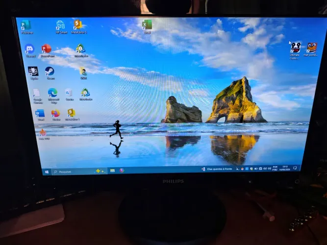 Monitor Philips 19" LCD 60hz 206V3L, VGA/DVI. Leia Descrição