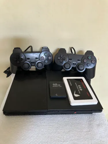 Ps2 Completo com 2 Controles 