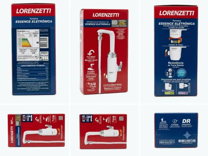 Torneira Eletrônica Lorenzetti Essence - 220V / 5500W (Modelo de Parede)