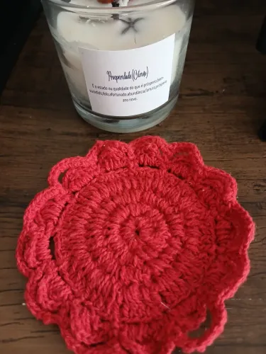 2 porta velas em crochê