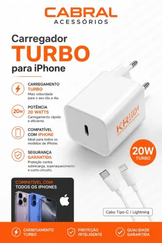 Carregador iPhone turbo