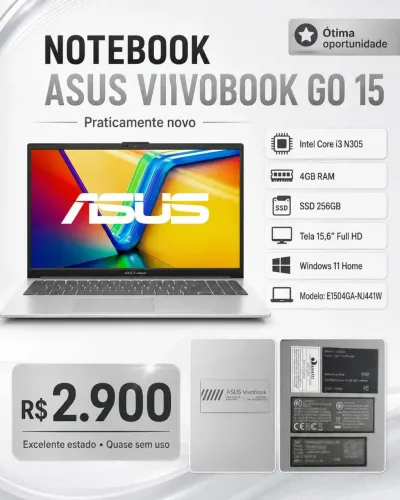 Notebook ASUS Vivobook Go 15