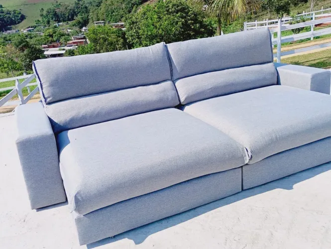 Sofa retratil de linho 2,90m cinza !!