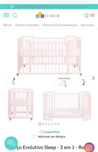 Berço evolutivo 3 em 1