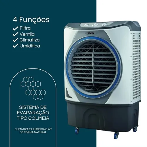 Climatizador De Ar Kala 45L Umidifcador Portátil 4 Funções 127V