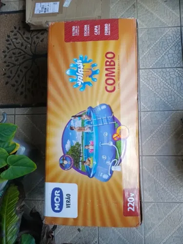 Piscina Inflável MOR 9.000 Litros 220V com Filtro, Escada, Capa e Forro
