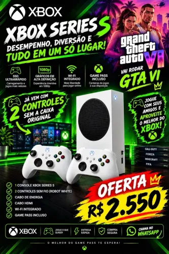 Xbox Séries S com 2 controle original