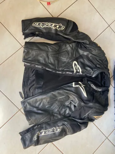 Conjunto Alpinestars couro + bota motociclista