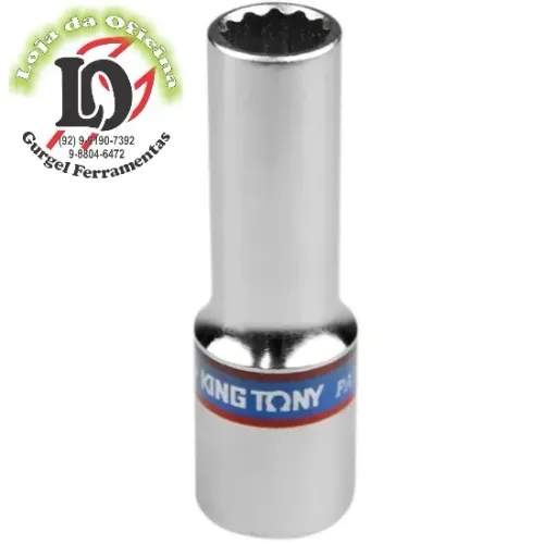 Soquete Estriado Longo 13mm - 1/2" - King Tony-KT423013M