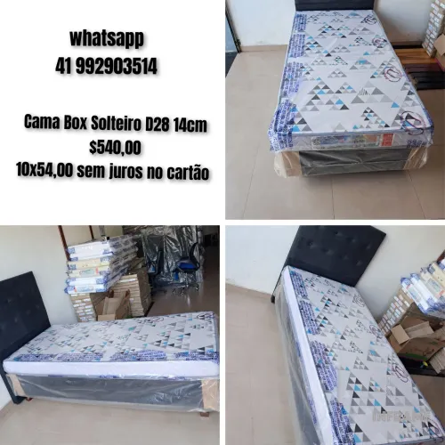 Cama box solteiro d28 com 14cm novo ### 10x sem juros no cartão
