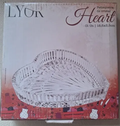 PETISQUEIRA DE CRISTAL 18,5 CM X 3,5 CM HEART