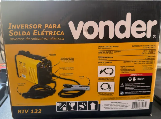 Inversor De Solda Digital Eletrodo/tig Riv122 Vonder Cor Amarelo/Preto