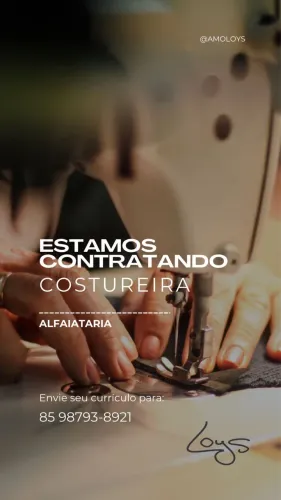 Precisa-se de costureira (o) urgentemente