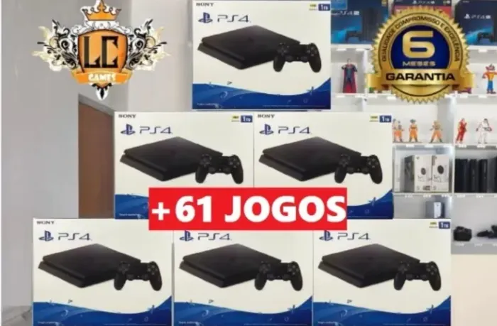 PLAYSTATION 4 SLIM 1TB COM: 71 JOGOS TOP e GARANTIA O6 MESES ( LOJA FISICA )
