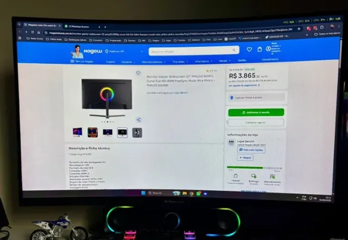 Monitor Gamer PHILCO 32" Curvo