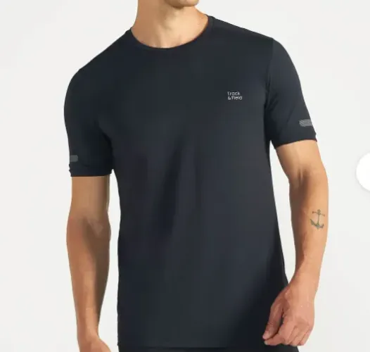 2 Camisa/Camiseta Track Field Corrida/acad Masculina Manga Curta Sports - PRETA/CINZA GG
