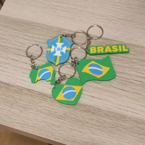 Chaveiros Copa Brasil 3D Personalizados Atacado e Varejo