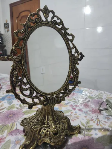 Espelho de mesa em bronze 32 cm